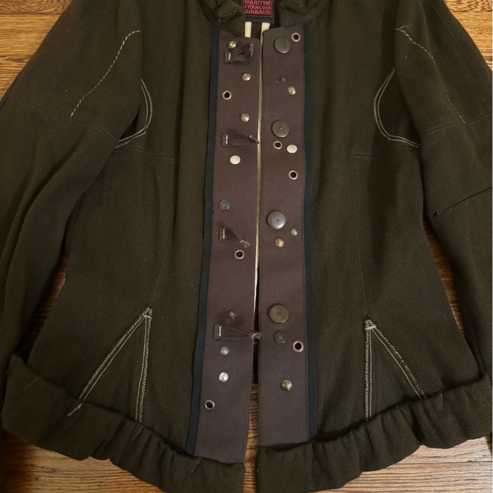 Rare Marithé + François Girbaud Brown Wool Button-up Jacket - Picture 3 of 6
